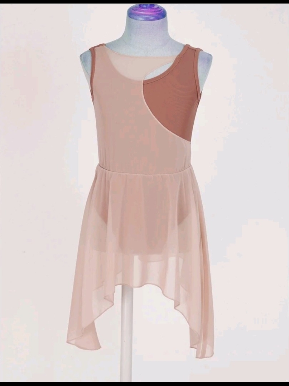 Iefiel Girl's Asymmetrical Lyrical Leotard/Dance Dress - Size Medium